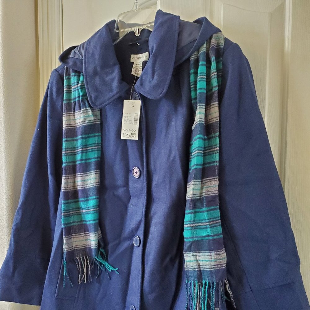 Blue Coat with scarf